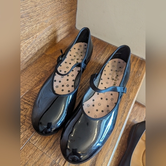 Capezio Tap Dance Shoes Mary Jane style black patent leather  shoes women's Sz 8 - Picture 4 of 11